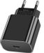DrPhone Lunar Noir - USB-C - 18W PD Chargeur - Chargeur secteur Type-C avec Fonction de Charge Rapide - Pour Tablettes / Smartphones