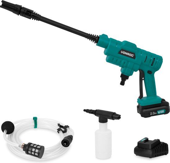 VONROC Accu drukreiniger 20V - 24bar - 198 l/h - Incl. 2.0Ah Accu en Snellader
