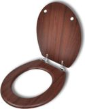 vidaXL Toiletbril van MDF met deksel, eenvoudig design, bruin