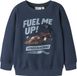 GUPPY NAME IT Jongens GMMLOKE LS TERRY TOP Sweater Lange Mouw Ronde Hals Katoen Printopdruk Insignia Blue Maat 104