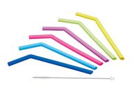 KitchenCraft Herbruikbare Rietjes en Borsteltje, Siliconen, Meerkleurig
