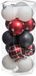 Atmosphera Feeric Christmas Kerstballen - 15x st - wit/rood/zwart - D5 cm - kunststof - gedecoreerd