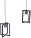 Homemania hanglamp Ralph zwart, grijs, metaal, hout, 70 x 20 x 80 cm