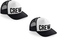 Bellatio Decorations 4x stuks CREW snapback cap/ truckers pet zwart voor dames en heren