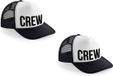 Bellatio Decorations 4x stuks CREW snapback cap/ truckers pet zwart voor dames en heren