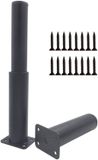 Ibenzoa® Pieds de meuble réglables – set de 2, 150–250 mm, acier inoxydable et plastique, noir mat, réglable en hauteur pour meubles faits maison, table, meuble TV, armoire