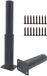 Ibenzoa® Pieds de meuble réglables – set de 2, 150–250 mm, acier inoxydable et plastique, noir mat, réglable en hauteur pour meubles faits maison, table, meuble TV, armoire