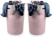 Plasticforte Ronde wasmand Rotan - 2x - rose - kunststof gevlochten - 51 l - 38 x 57 cm