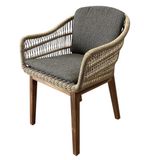 AVH-Collectie Diego dining tuinstoel wicker bruin/terre met kussen