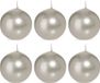 Trend Candles Bolkaars glad - 6x - zilver - 7 cm - 16 branduren