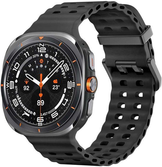 imoshion Siliconenband - Geschikt voor Samsung Galaxy Watch Ultra 2 (2026) / Ultra (2024/2025) - Zwart