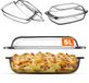 KADAX Ovenschaal van hittebestendig glas, vuurvast pot, glazen braadpan met deksel en handgrepen, servies voor braden, oven, elektrisch fornuis, voor lasagne, vlees, transparant (rechthoek, 5 liter)