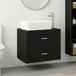 Maison Exclusive - Ensemble de meubles de salle de bain en bois stratifié imitation chêne noir