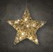Spetebo Decoratieve gouden ster met timer, 30 cm, kerstster om op te hangen met 20 leds, Advent, Kerstmis, winter, raamdecoratie, warm wit verlicht