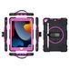 iPad air4 10.9 2020/air5 10.9 2022 generatie hoes met displaybeschermfolie potloodhouder kickstand 360 draaibare polsband handlus kickstand robuuste beschermhoes (rozerood)