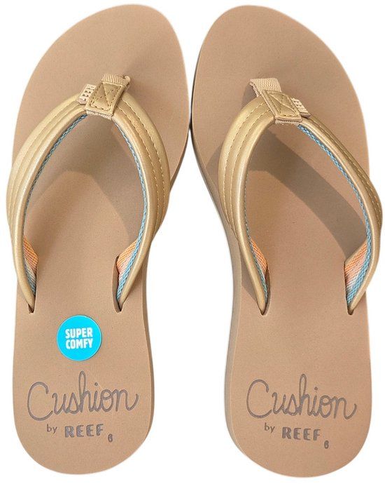 Reef Cushion Breezegolden Hour Dames Slippers - Gebroken wit/Zand - Maat 37,5