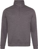Just Hoods 1/4 Zip Sweater Charcoal (Heather) Maat M