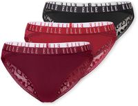 ELLE Brasilslip Lace 3-pack dames L zwart, rood, donkerrood