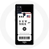 Maniacase Hoesje voor Samsung Galaxy A21S Vliegticket new york