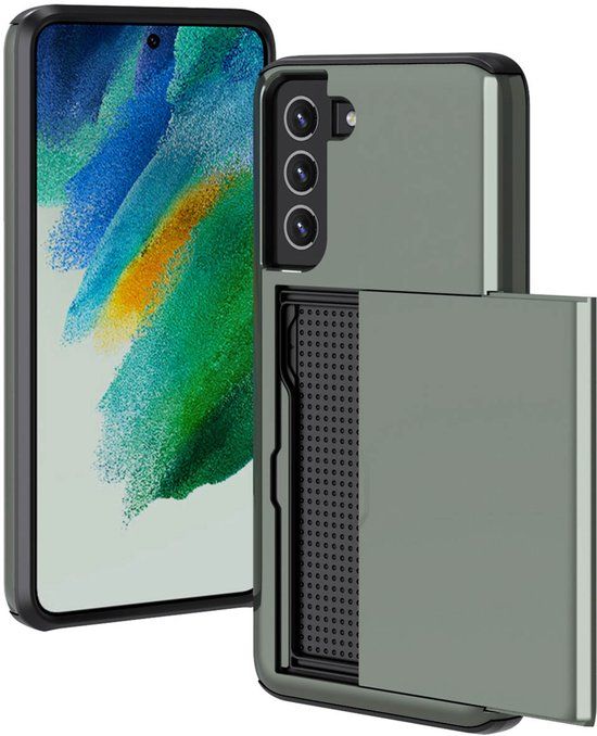 imoshion Hoesje met Pasjeshouder - Geschikt voor Samsung Galaxy S21 FE - Donkergroen