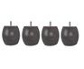 MARGOT Douceur Boule bedpoten, hout, grijs, eiken, hoogte 9,5 cm, 4 stuks