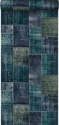 Origin Wallcoverings behang kelim patchwork smaragd groen - 347467 - 53 cm x 10,05 m