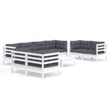 vidaXL Loungeset met kussens massief grenenhout