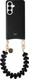 AVY Leren Hoesje Geschikt voor Samsung Galaxy S26 Plus | Compatibel met MagSafe | Leather Case met Telefoonkoord | Polsband | Zwart | Cupid Black
