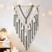 Unyqoos SnelShoppen - Boho Macrame Muur Opknoping Geometrisch Wandtapijt Beige Katoen Handgemaakt met Kwastjes voor Slaapkamer Woonkamer Appartement Kwekerij