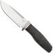 LionSteel Acha AH BLB Satin M390, Black Burlap Micarta, Titanium Guard, vaststaand mes