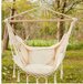 Lesliliving Macramé Hanging Chair - Beige - 120kg Capacity