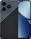 Techsuit Hoesje geschikt voor Realme C63 / C61 - Carbonite FiberShell Carbon Back Cover - Wit/Zwart