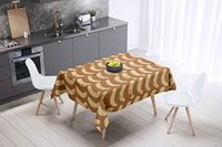 Bonamaison Tafelkleed, Anti-Mold, Sneldrogend, Waterdicht, 100% Polyester Tafellaken, Bruine tinten, 140 x 140 Cm - Ontworpen en Vervaardigd in Turkije