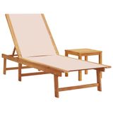 VidaXL Tuinstoel Lounge Gecapitonneerde zitting Acaciahout