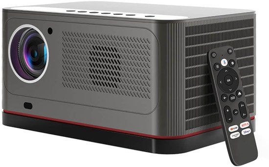 ETOE Whale Pro Android TV-projector, native 1080P, 1500 ANSI, 4K-decodering, automatische scherpstelling en automatische keystone-correctie, 2*10W stereoluidsprekers, dual-band wifi