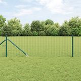vidaXL Euro-hek - met grondpennen - 10 x 0,8 m - PVC-Coated - Staal - Groen - Mesh