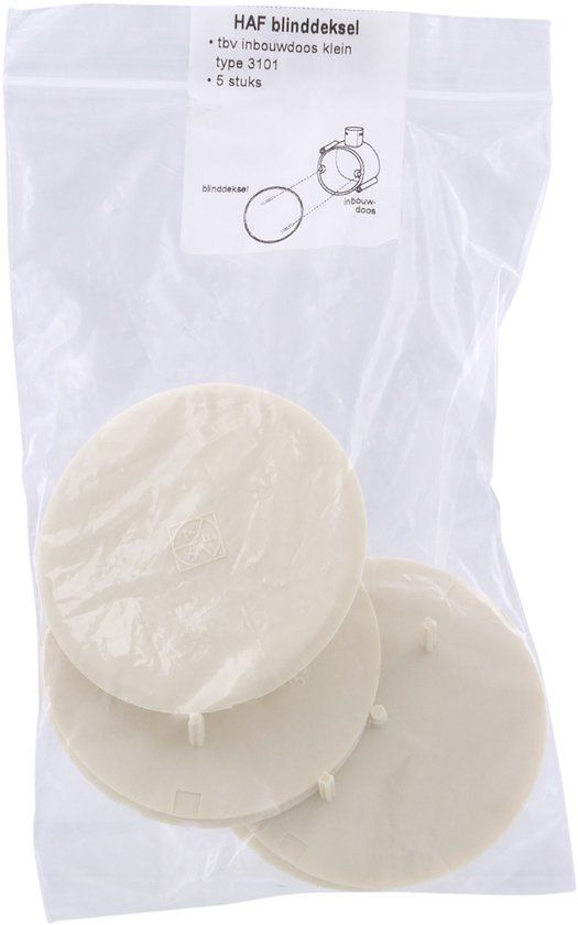 Enzo HAF Blinddeksel Inbouwdoos Klein Creme Mat 5 Stuks 01.476.61