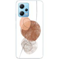 Xiaomi Siliconen hoesje compatibel met Xiaomi Redmi Note 12 5G, Xiaomi Poco X5 One line bruin