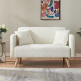 en.casa 2-zitsbank Midt 132x70x80,5 cm beige