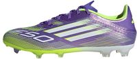 adidas F50 League Firm Ground Voetbalschoenen, uniseks, Purple Rush / Cloud White / Lucid Lemon, 44 2/3 EU