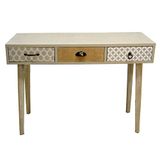 Ingang tafel met 3 laden van natuurlijk hout, 110 x 35 x 79 cm