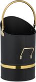 Relaxdays Kolenkit - 12 L - Metaal - Zwart-Goud