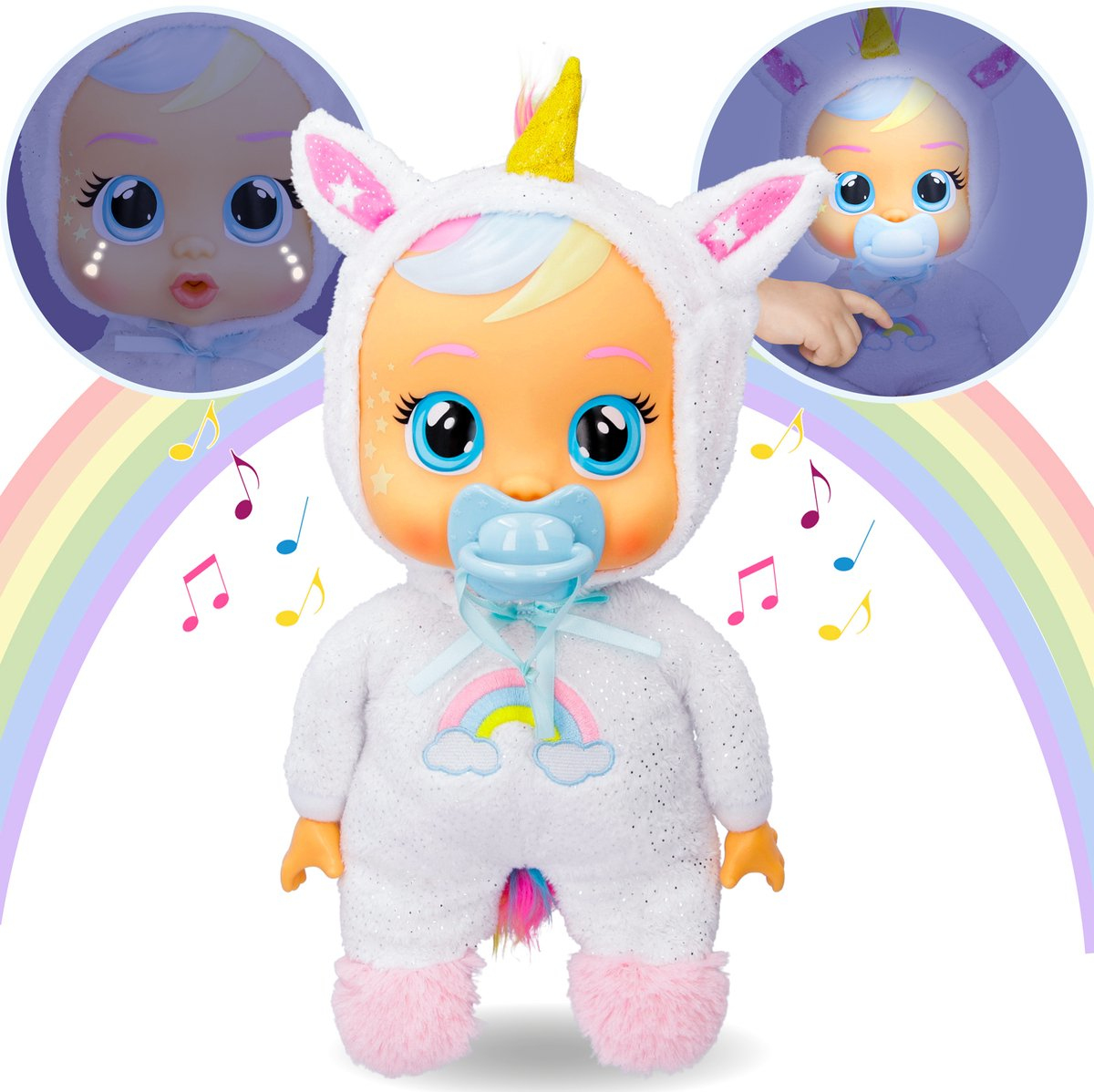 IMC Toys Cry Babies Goodnight Dreamy - Val in slaap met licht en zachte muziek