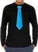 Bellatio Decorations Verkleed shirt voor heren - stropdas blauw - zwart - carnaval - foute party M
