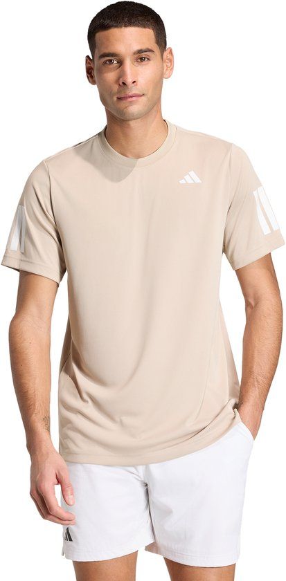 Adidas Performance Club Tennis Climacool 3-Stripes T-Shirt Heren Beige L