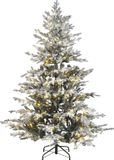 Beliani BRISCO - Kerstboom - Wit - 180 cm - Met versiering en sneeuw - PVC