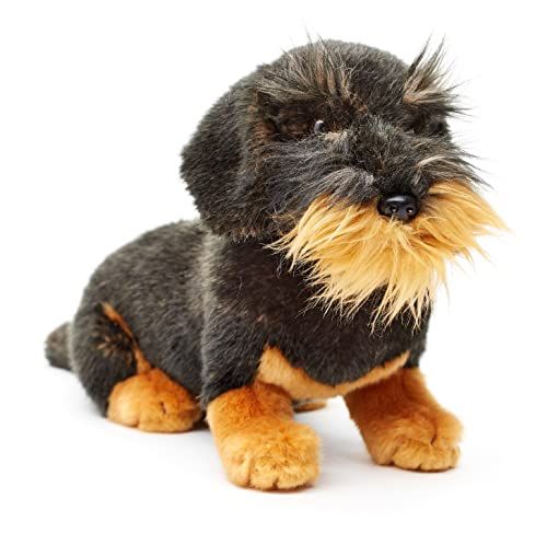 Uni-Toys - Ruwhaar tekkel, zittend - 22 cm - Pluche hond