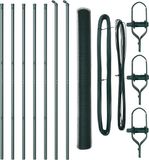 vidaXL Hexagonal Mesh Fence with Ground Mount - 10 x 1.6 m - Green