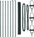 vidaXL Hexagonal Mesh Fence with Ground Mount - 10 x 1.6 m - Green