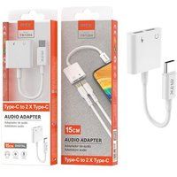 M.TK TB1284 - USB-adapter - 24 pin USB-C (M) naar 24 pin USB-C (V) - 2.4 A - 15 cm - wit